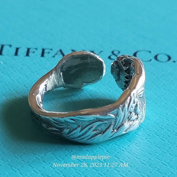 1880 Tiffany & Company Chrysanthemum Spoon Ring Handmade in Sterling Silver #18 - Picture 10 of 16